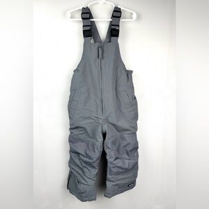 Lands End Kids Toddler Squall Waterproof Insulated Iron Knee Snow Bibs Gray Sz 3